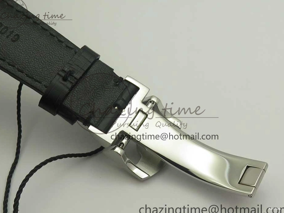 MIROTIME 0426 Upgraded Portuguese Flying Tourbillon SS White Dial 2 Sub Dials on Black Leather Strap 7161